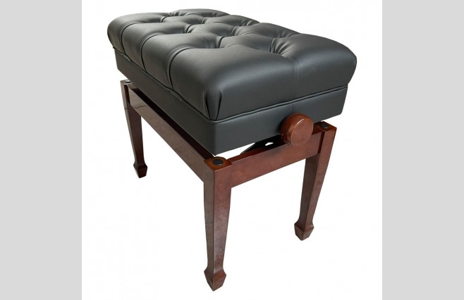 Steinhoven FS311PW "Symphony" Polished Walnut Adjustable Height Piano Stool with Storage - Image 1